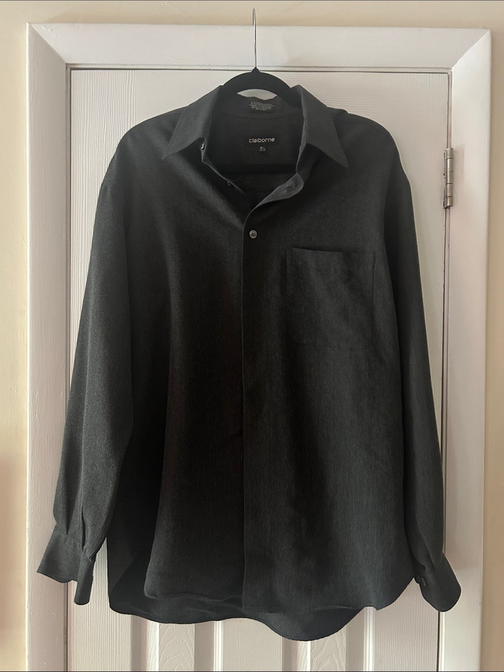 Claiborne Men’s Charcoal Long-Sleeve Button Down Shirt